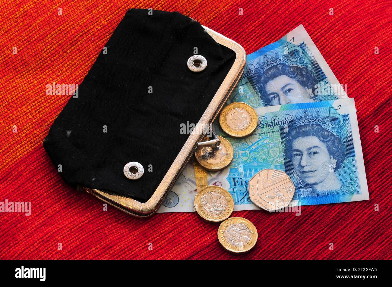 mesdames shabby sac à main et argent, sterling Banque D'Images