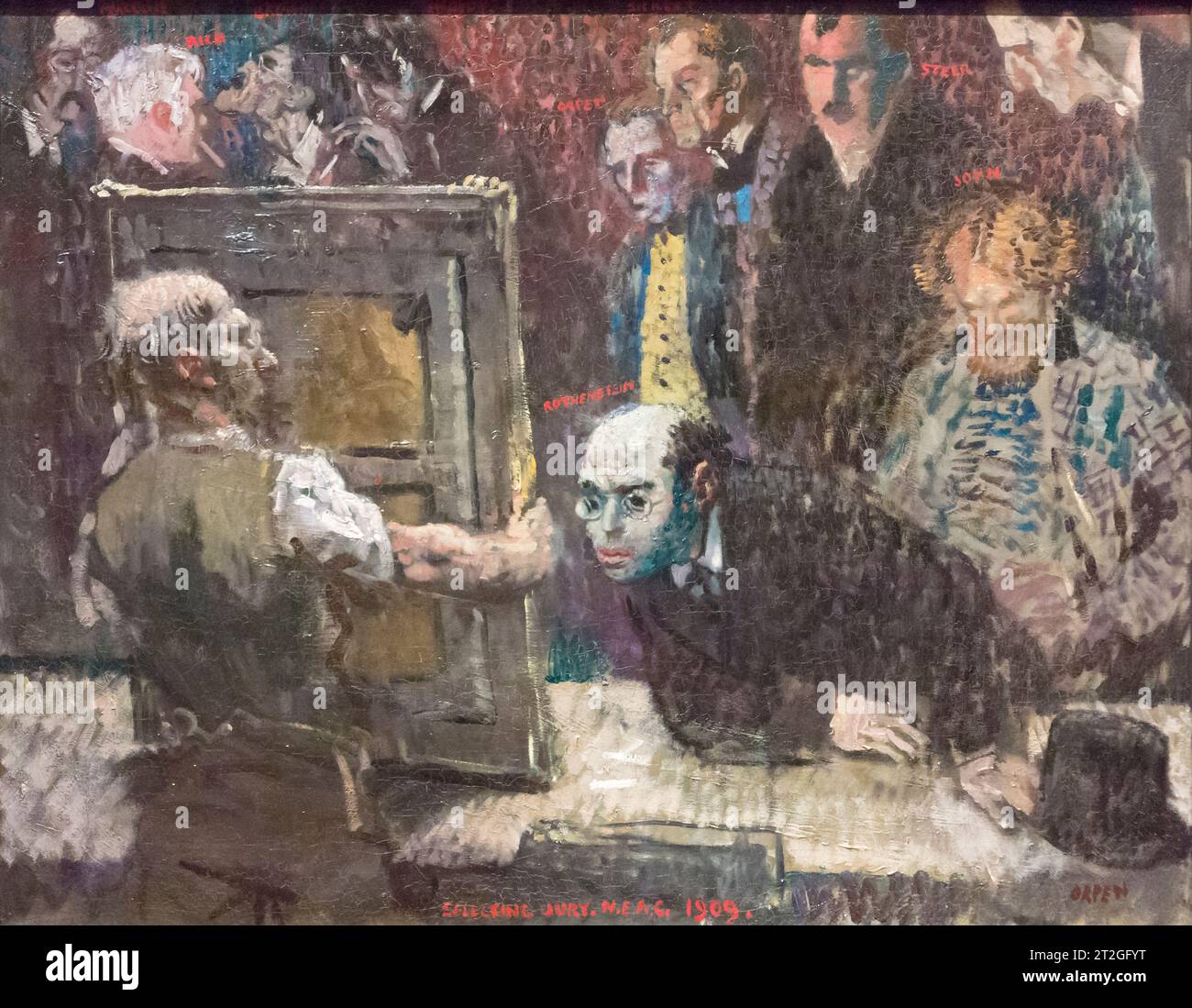 Le jury de sélection du nouveau club d'art anglais, 1909, sir William Orpen Banque D'Images