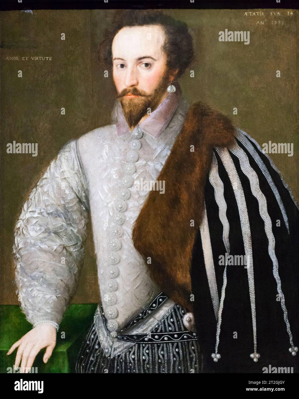 Sir Walter Ralegh, attribué à 'H', 1588 Banque D'Images