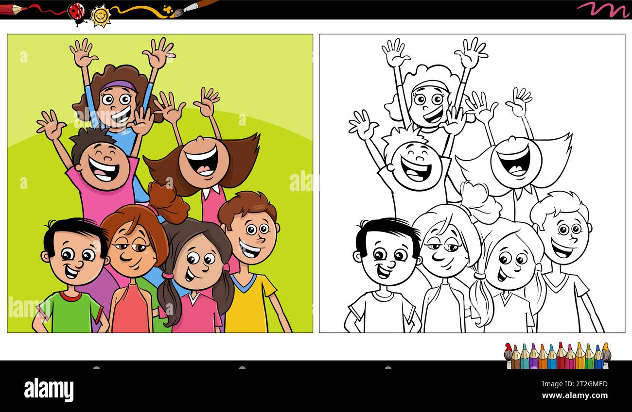 Coloriage dessin animé pour enfants Banque d'images vectorielles - Alamy