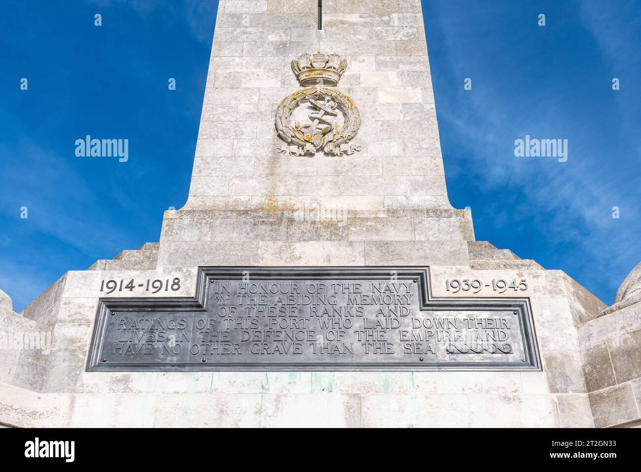 Southsea Naval Memorial (également appelé Portsmouth Naval Memorial) commémorant 25 000 marins britanniques et du Commonwealth, Hampshire, Angleterre, Royaume-Uni Banque D'Images