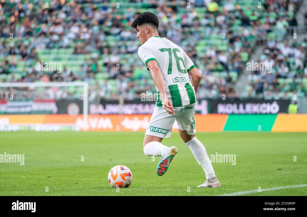 Budapest, Hongrie – 20 mai 2023. Le milieu de terrain de Ferencvaros Krisztian Lisztes lors du match Hongrois OTP Bank League Gameweek 32 Ferencvaros vs Debrecen Banque D'Images