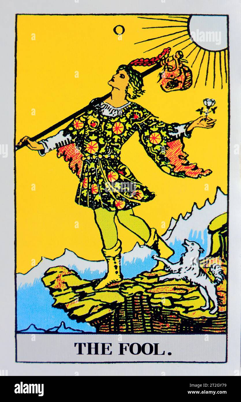 The Fool - carte Tarot individuelle. Banque D'Images