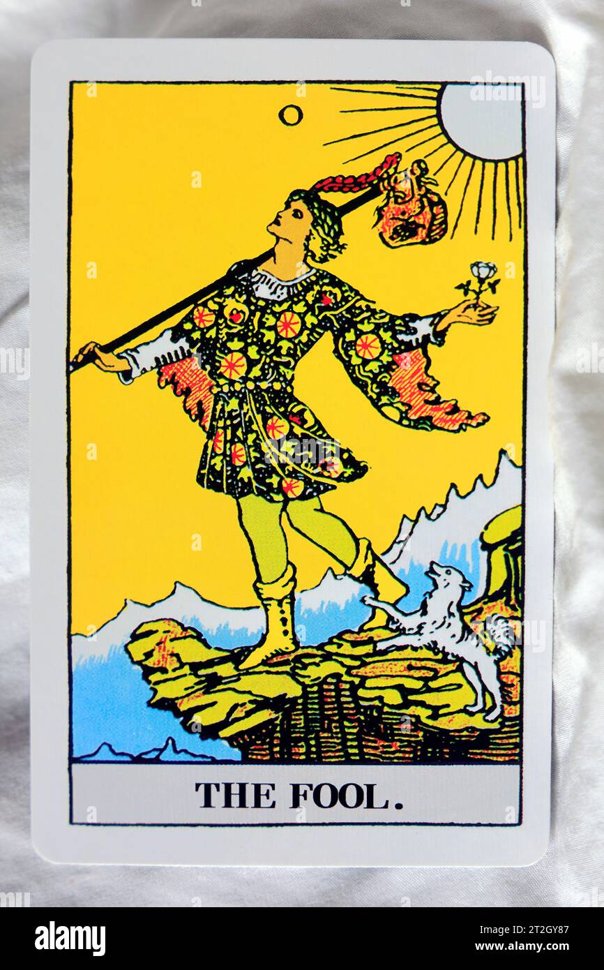 The Fool - carte Tarot individuelle. Banque D'Images
