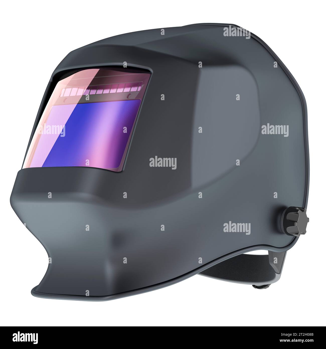 Casque de soudage solaire assombrissant. Rendu 3D isolé sur fond blanc Banque D'Images