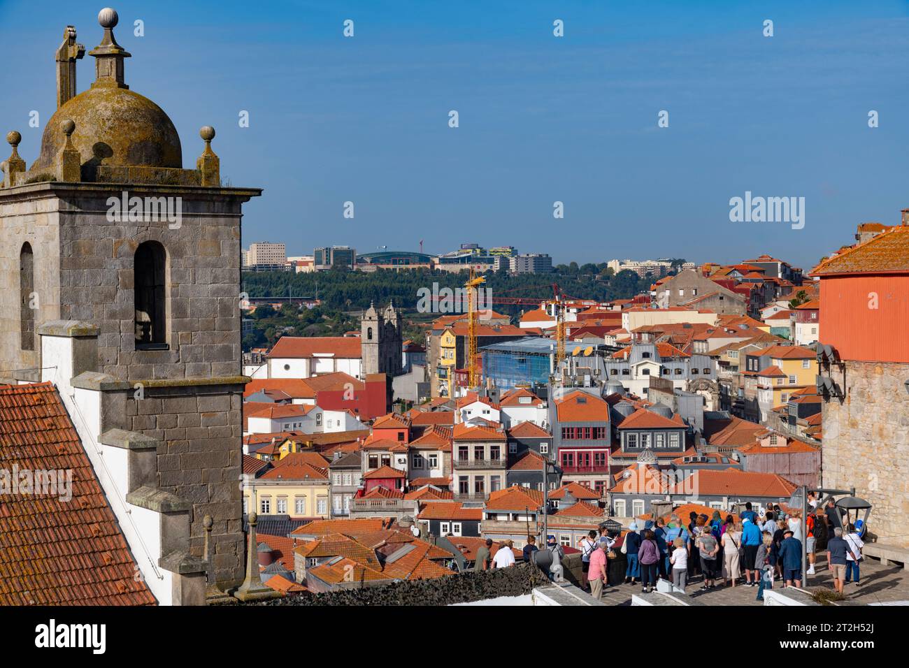 Vue de la vieille ville depuis le se do Porto, cathédrale de Porto, Portugal Banque D'Images