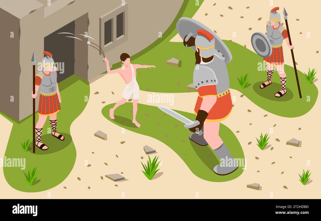 Fond d'histoire de la Bible avec la foi et la tradition symboles illustration vectorielle isométrique Illustration de Vecteur