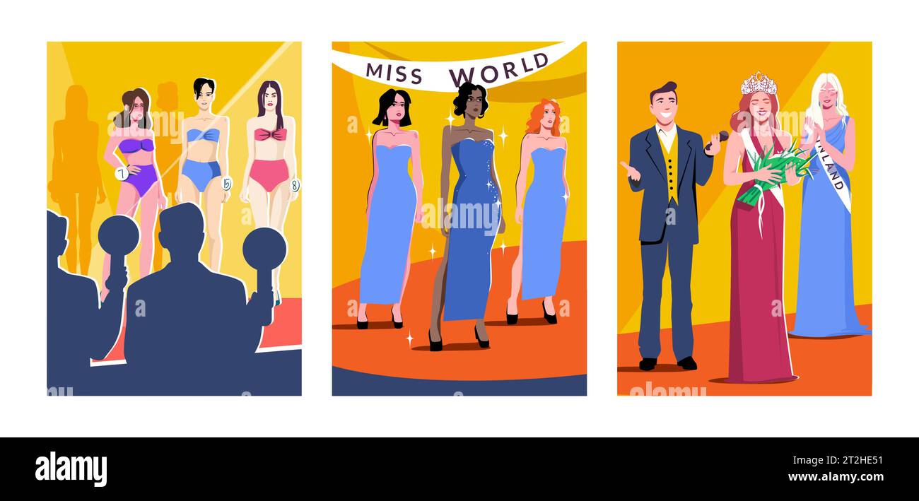 Miss world concurrents en maillot de bain Banque d'images vectorielles ...