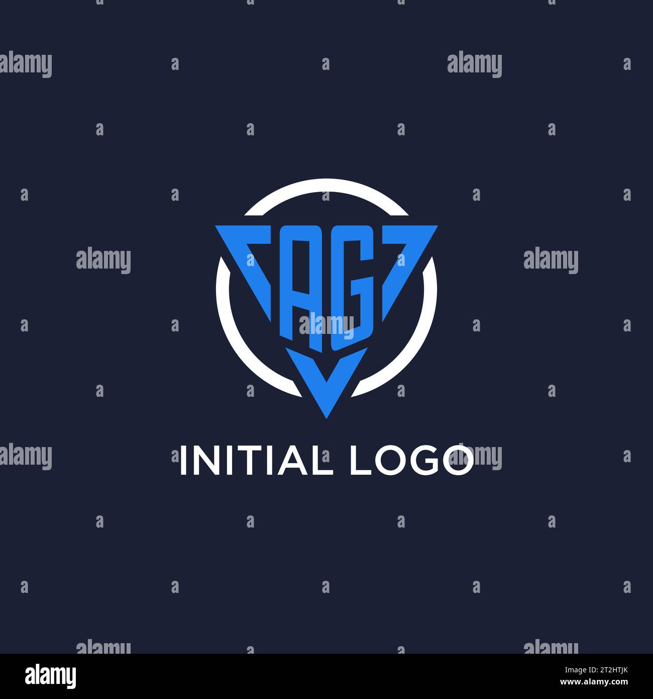 Logo monogramme AG avec forme de triangle et vecteur de conception de cercle Illustration de Vecteur