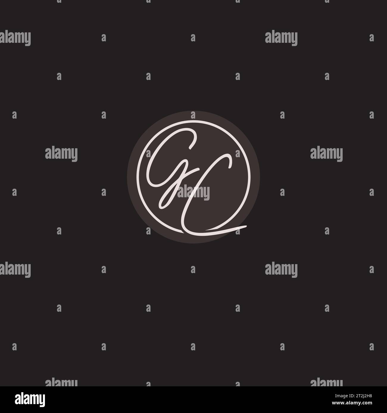 Initiales GC logo monogramme avec graphique vectoriel de style ligne de cercle simple Illustration de Vecteur