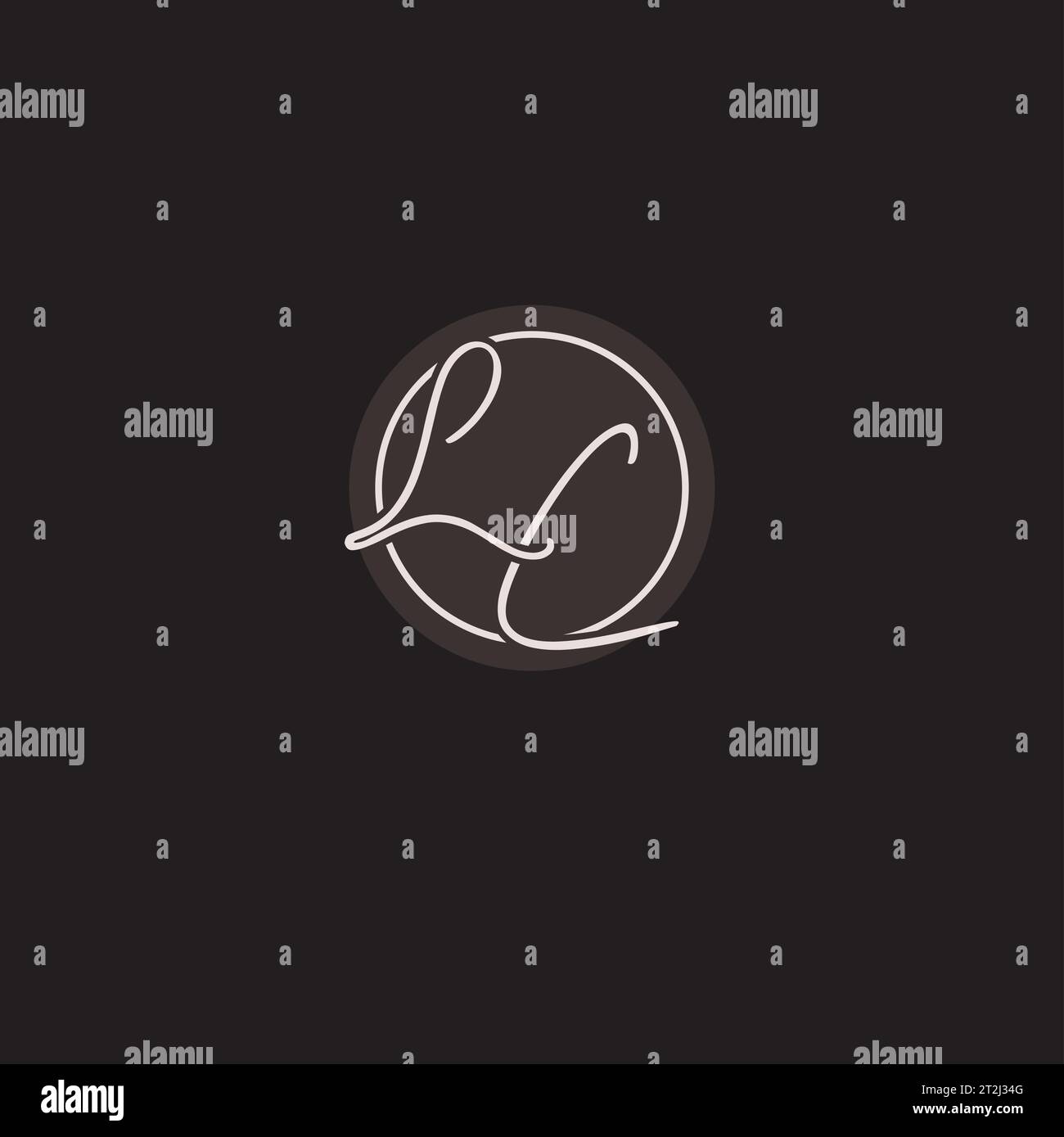 Initiales LC logo monogramme avec graphique vectoriel de style ligne de cercle simple Illustration de Vecteur