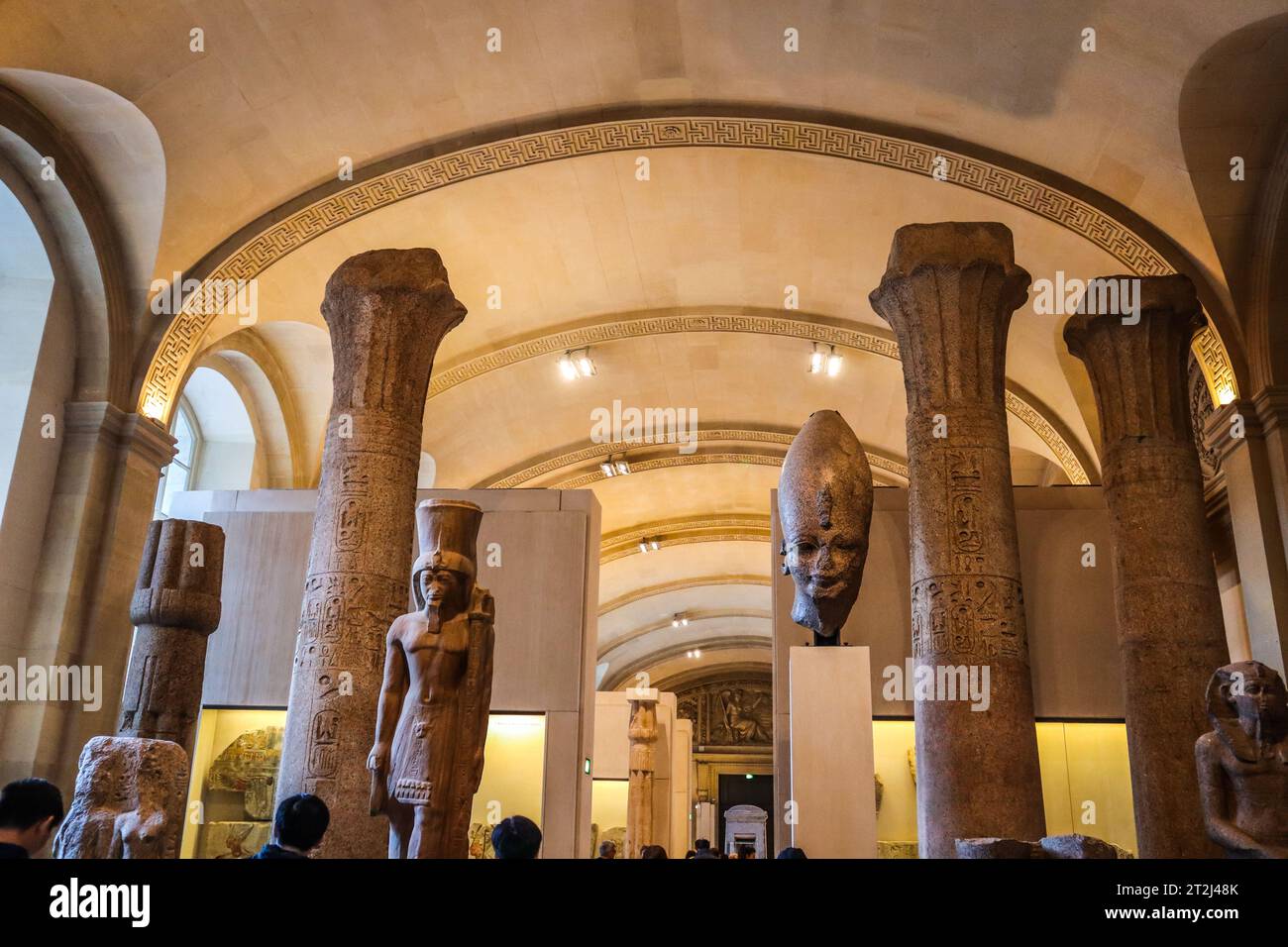 Galerie égyptienne du Louvre. Antiquités égyptiennes du Louvre, Paris, France. Antiquités égyptiennes du Louvre. Banque D'Images