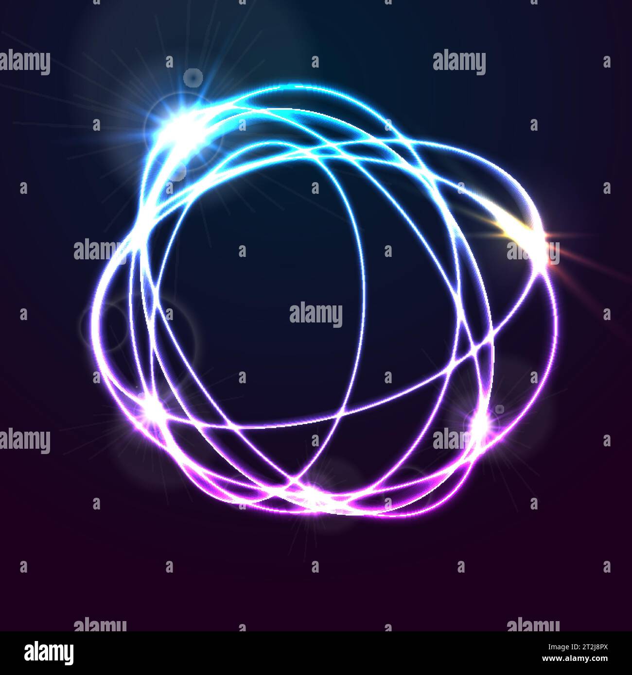 Fond vectoriel de formes rondes abstraites lumineuses au néon coloré Illustration de Vecteur