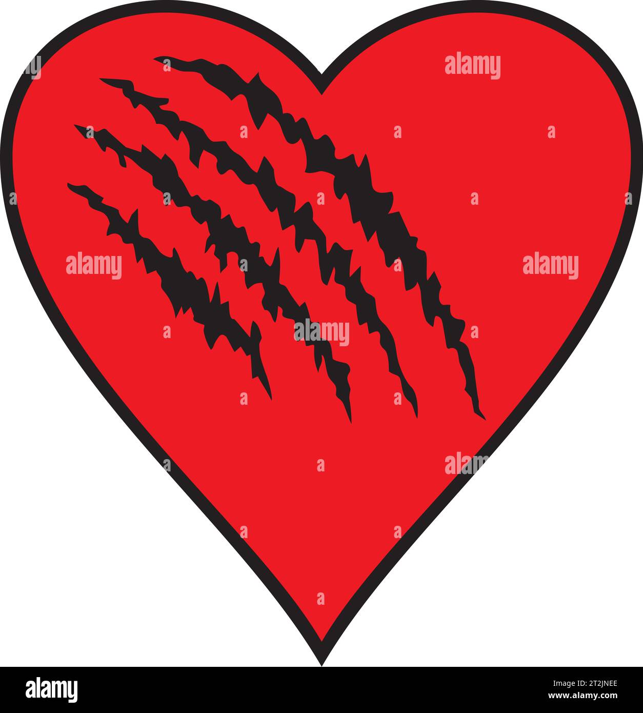 Coeur avec couleur de cicatrice. Illustration vectorielle. Illustration de Vecteur