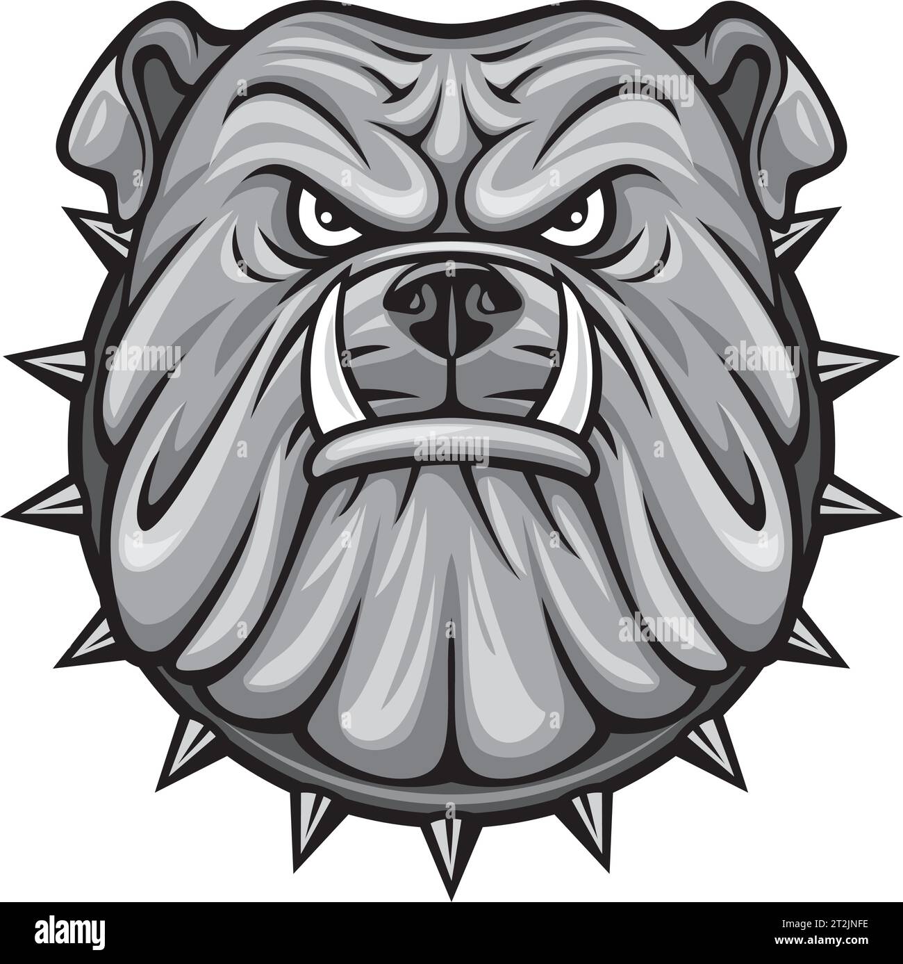 Couleur de tête de Bulldog en colère. Illustration vectorielle. Illustration de Vecteur