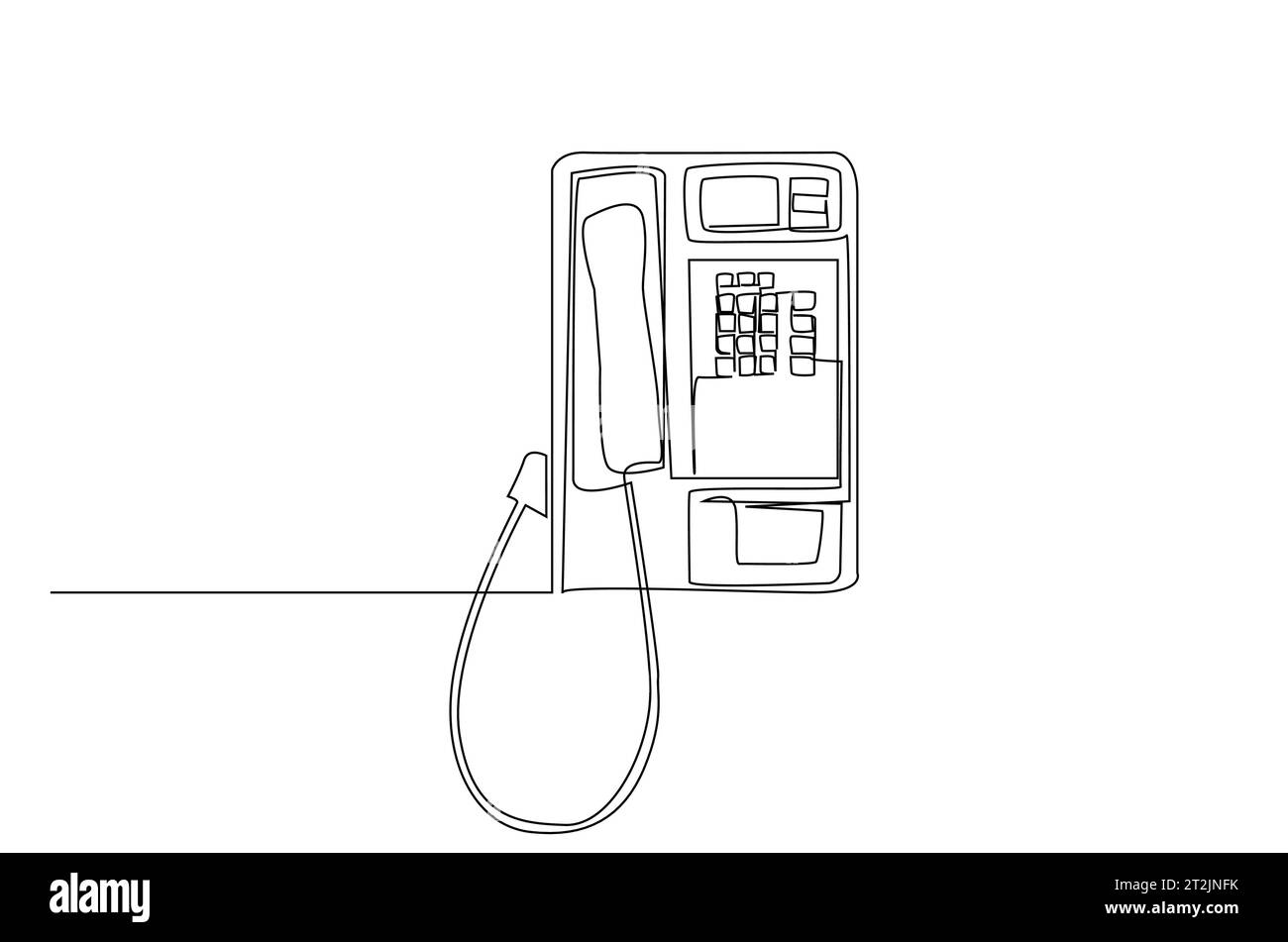 conception d'art de ligne de gadget d'objet de communication classique vieux téléphone Illustration de Vecteur