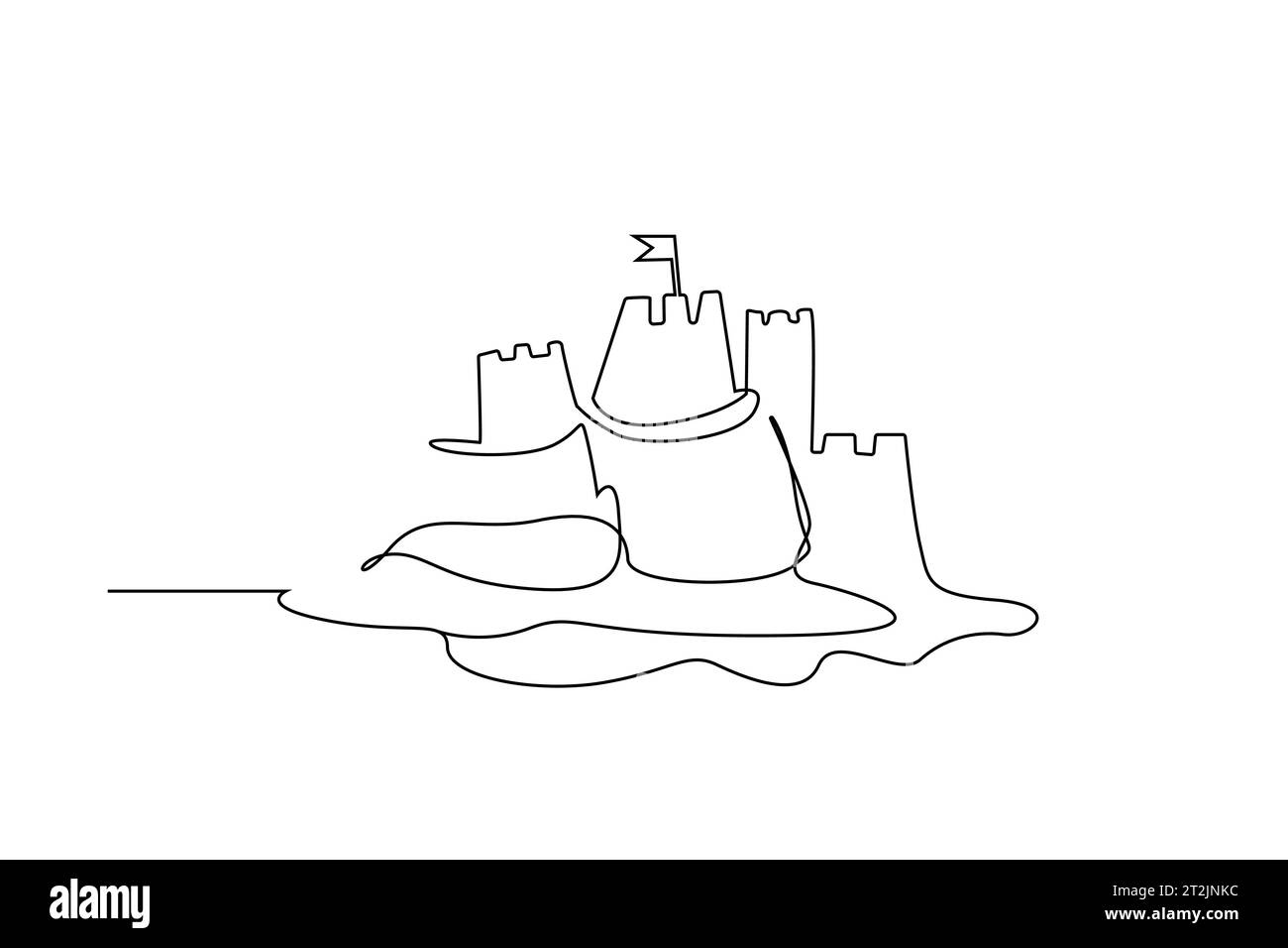 parc de vacances de drapeau de sable d'enfance jeu d'activité de ligne art Illustration de Vecteur