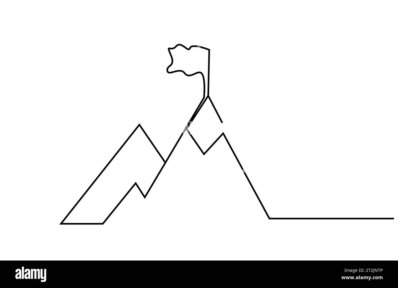 illustration de la réussite du drapeau de la cible du sommet de la montagne Illustration de Vecteur