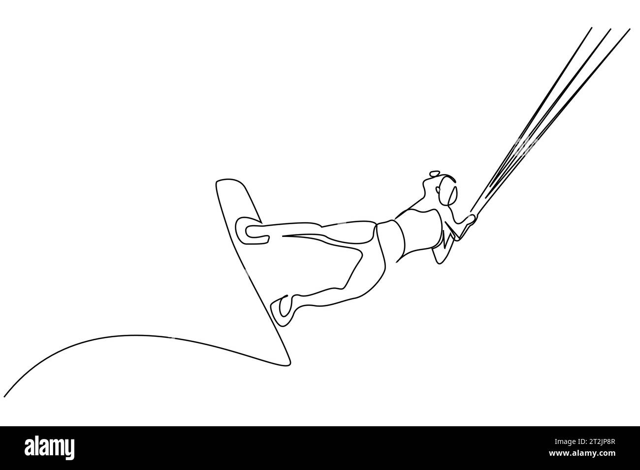 personne humain wakeboard surf vacances extreme sport lifestyle art ligne Illustration de Vecteur