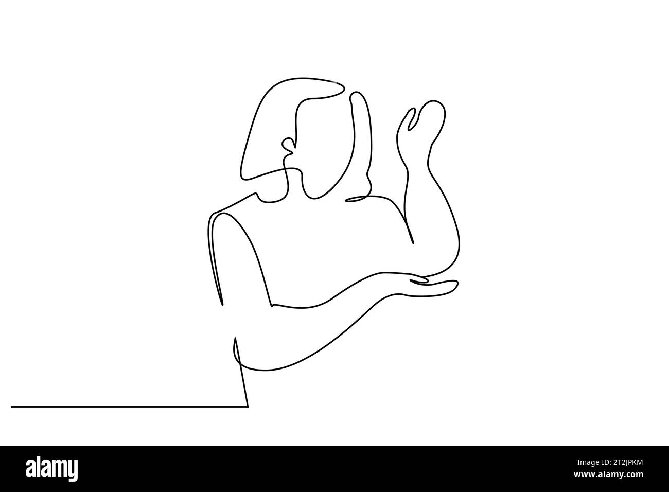 femme mesurant avec ses mains Illustration de Vecteur