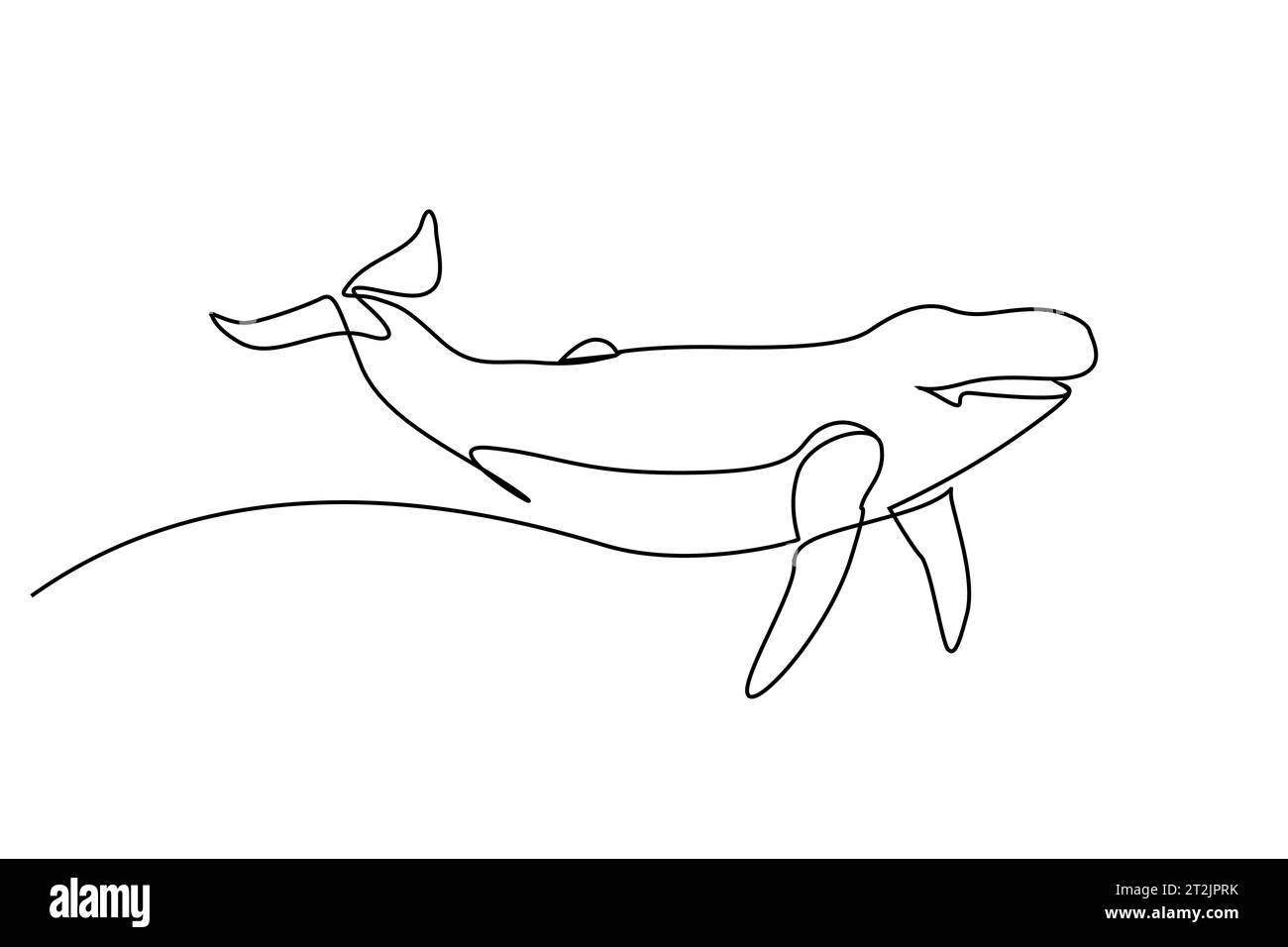motif dessin au trait simple de gros poisson baleine Illustration de Vecteur