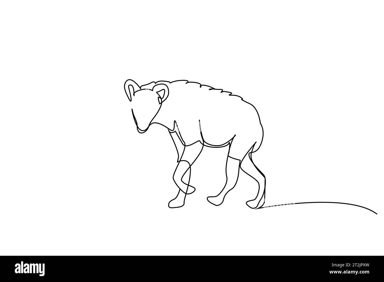 hyena conception de dessin de ligne prédateur dangereux Illustration de Vecteur