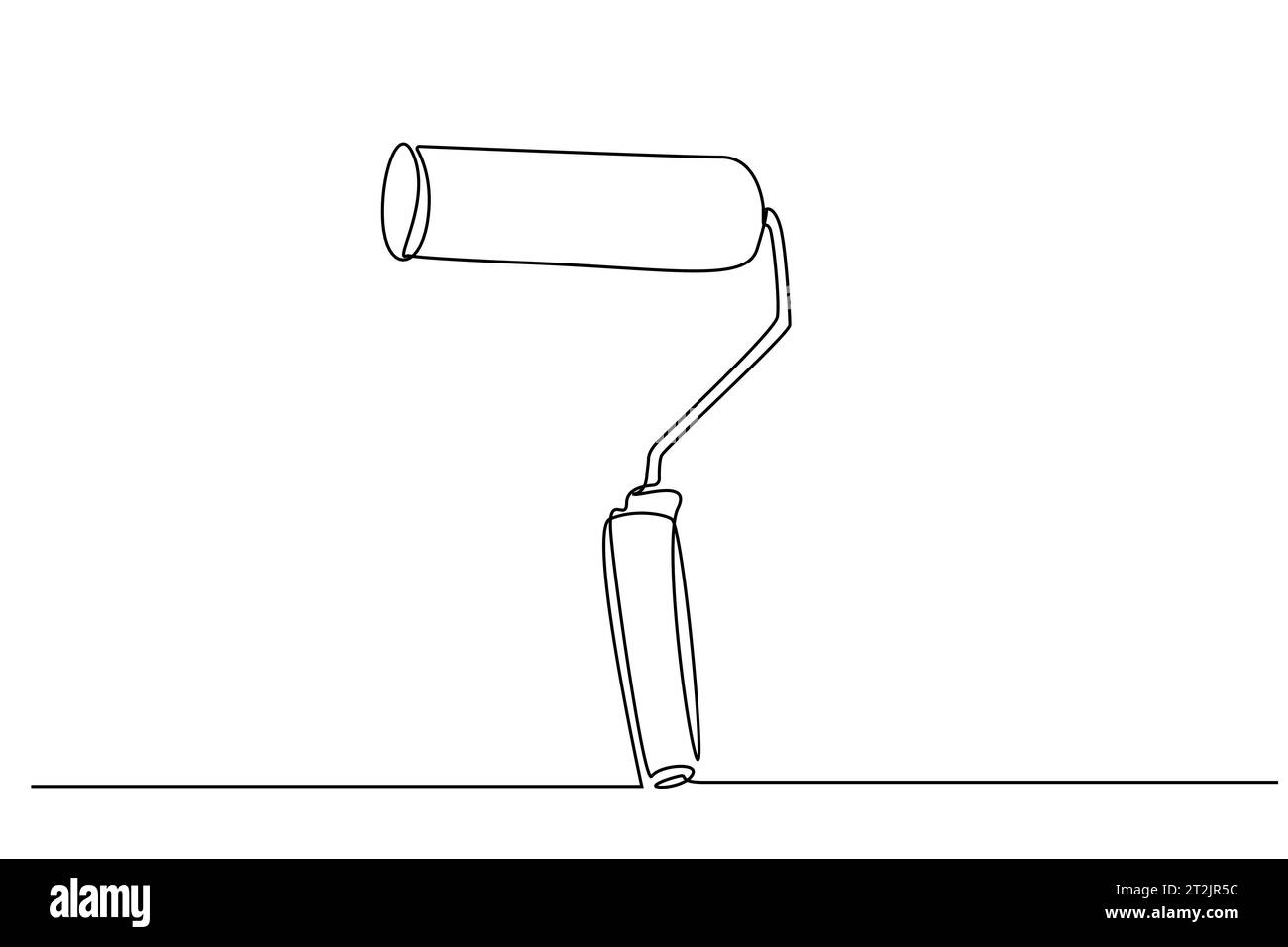 dessin au trait d'objet de l'industrie du pinceau à rouleau de peinture Illustration de Vecteur