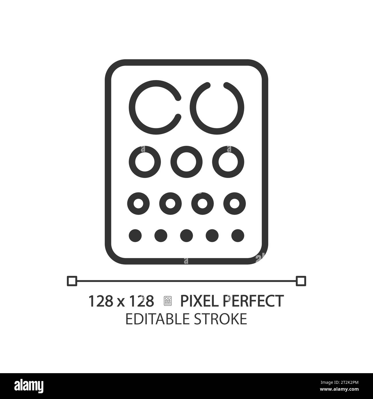 Icône de graphique à yeux noirs linéaire simple et personnalisable en 2D. Illustration de Vecteur