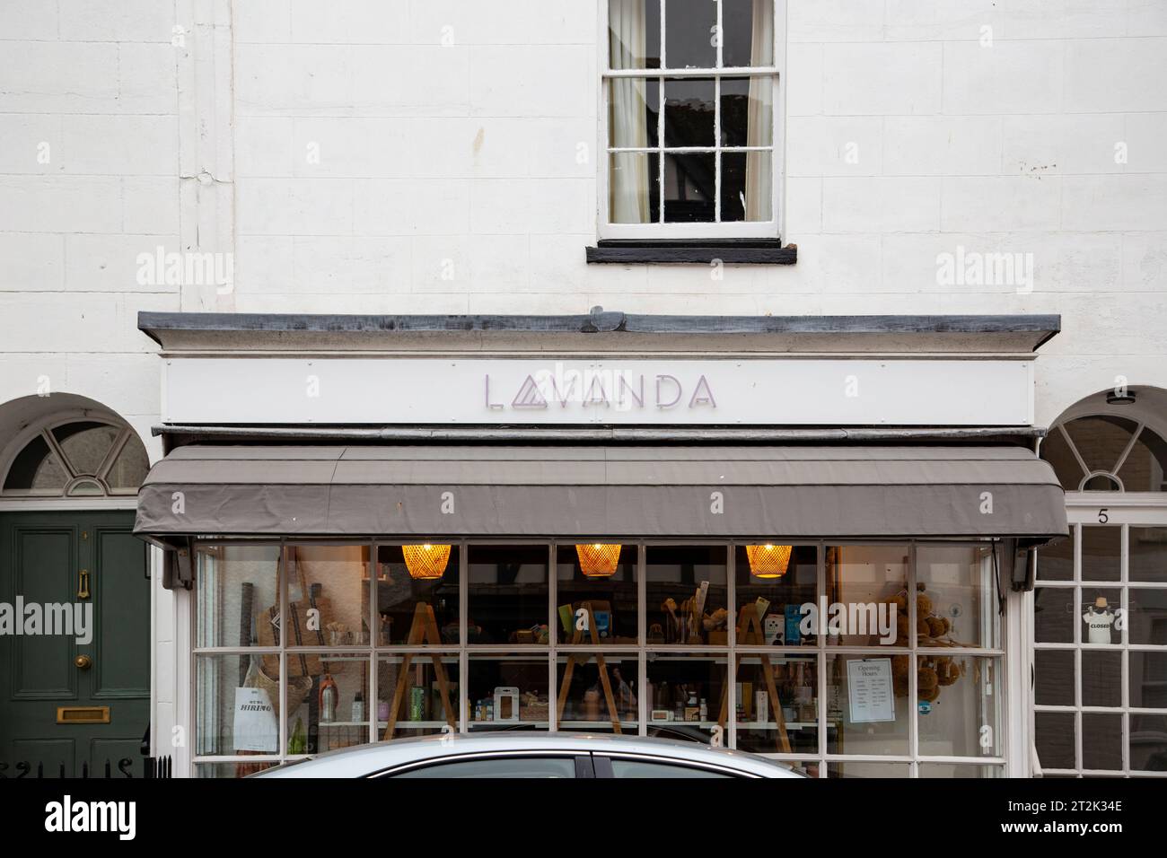 Section transversale de la boutique Lavanda dans Fore Street Topsham Banque D'Images