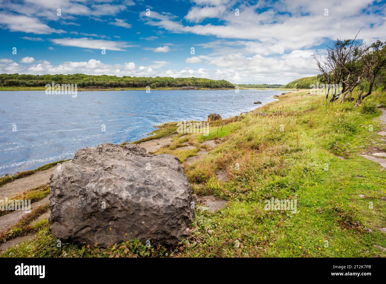 Le lac de la réserve naturelle de Coole Park, fait partie d'un système de lacs éphémères ou tourtereaux dans le paysage karstique à l'ouest de Gort, comté de Galway Banque D'Images