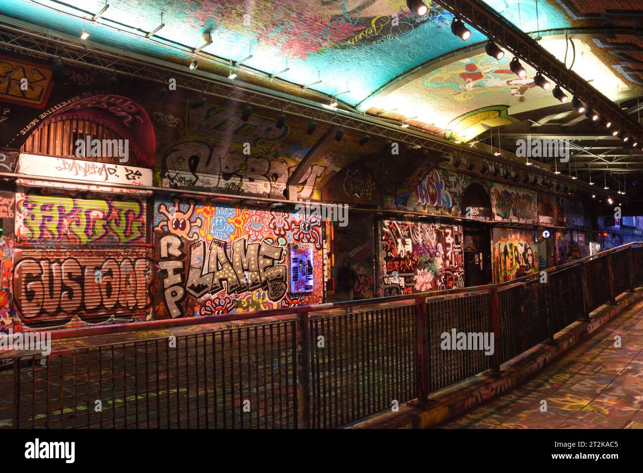 Tunnel Leake Street Art et Graffiti de Londres, sous la gare de Waterloo. Banque D'Images