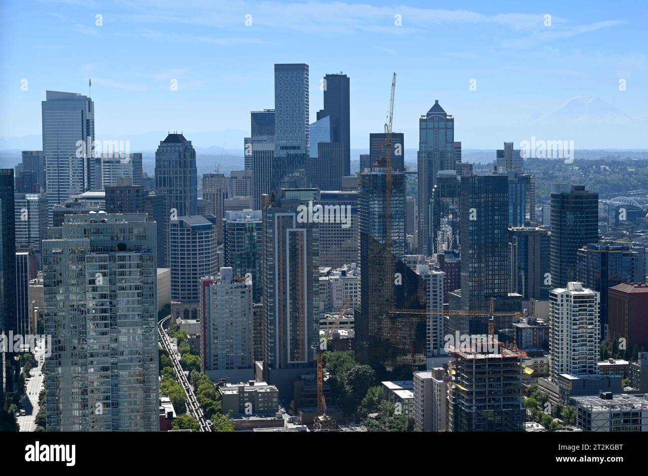 Paysage urbain de Seattle. Gratte-ciel de Seattle. Vue sur le centre-ville de Seattle. Seattle, WA, États-Unis. Banque D'Images