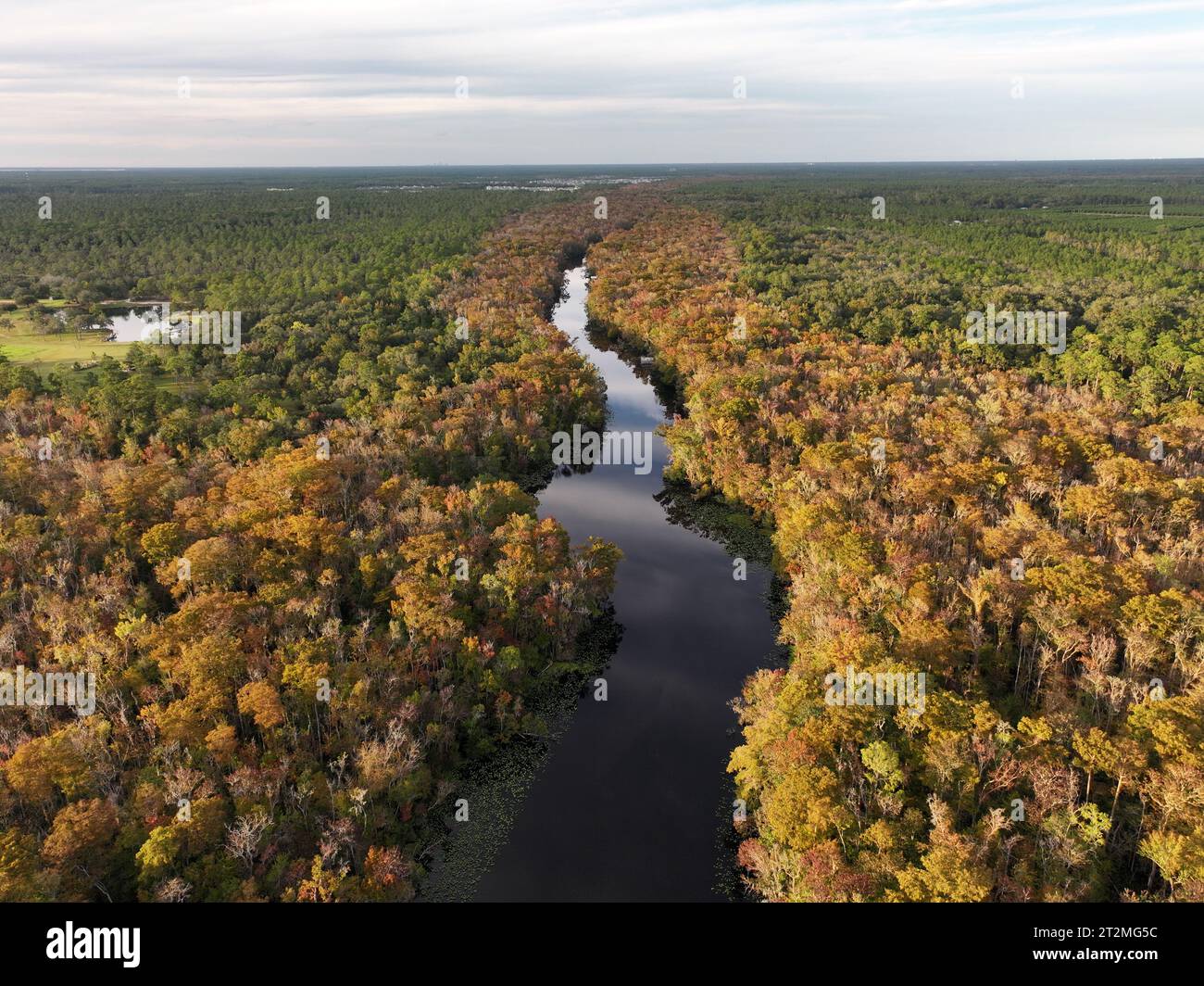 Une vue aérienne de Trout Creek à St. Comté de Johns, Floride Banque D'Images