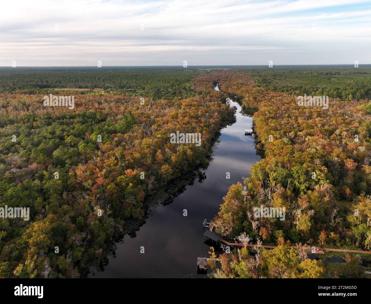 Une vue aérienne de Trout Creek à St. Comté de Johns, Floride Banque D'Images