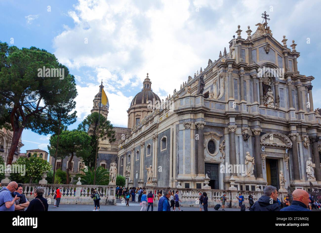 La Cathédrale Métropolitaine de Sainte Agathe, Catane, Sicile, Italie. Catane est un site du patrimoine mondial de l'UNESCO Banque D'Images