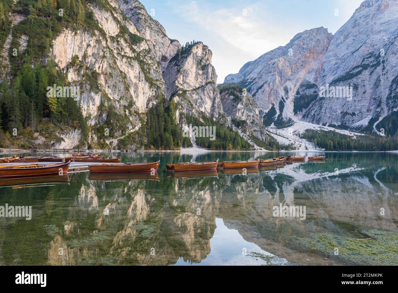 Lago di Braies, Pragser Wildsee, Lac de Braies, Tyrol du Sud, Dolomites, Italie Banque D'Images