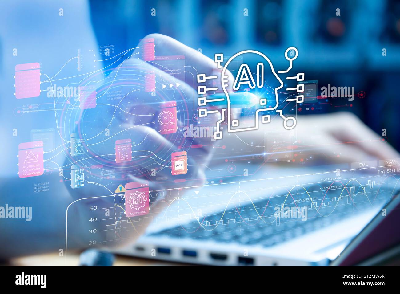 Concepts, développement de l'intelligence artificielle et auto-apprentissage de l'intelligence artificielle Banque D'Images