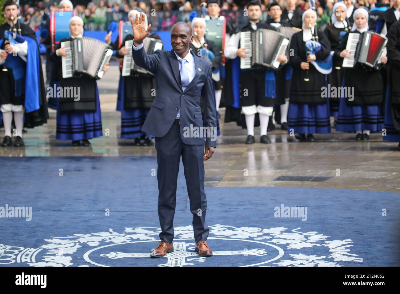 Oviedo, Asturies, le 20 octobre 2023 : le Prix sportif Princesse des Asturies, Eliud Kipchoge, lors des Prix tapis Bleu de la Princesse 2023, le 20 octobre 2023, à Oviedo, Espagne. Crédit : Alberto Brevers / Alamy Live News. Banque D'Images