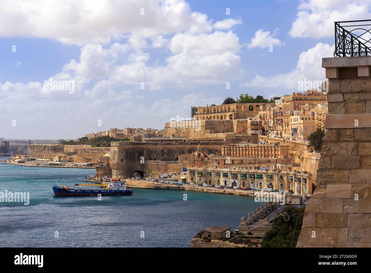 VALETTE, MALTE - 11 SEPTEMBRE 2017 : vue du Grand Port de la Valette en septembre 2017. Banque D'Images