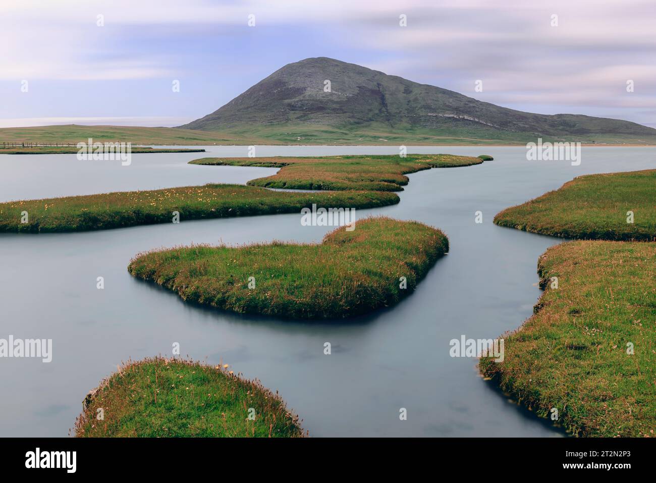 Les marais salants de Northton sur l'île de Harris sont un paysage côtier envoûtant de marais à marée. Banque D'Images