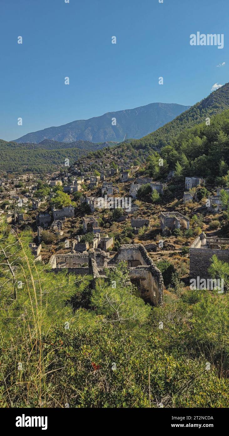 Ancienne ville grecque abandonnée en Turquie Banque D'Images