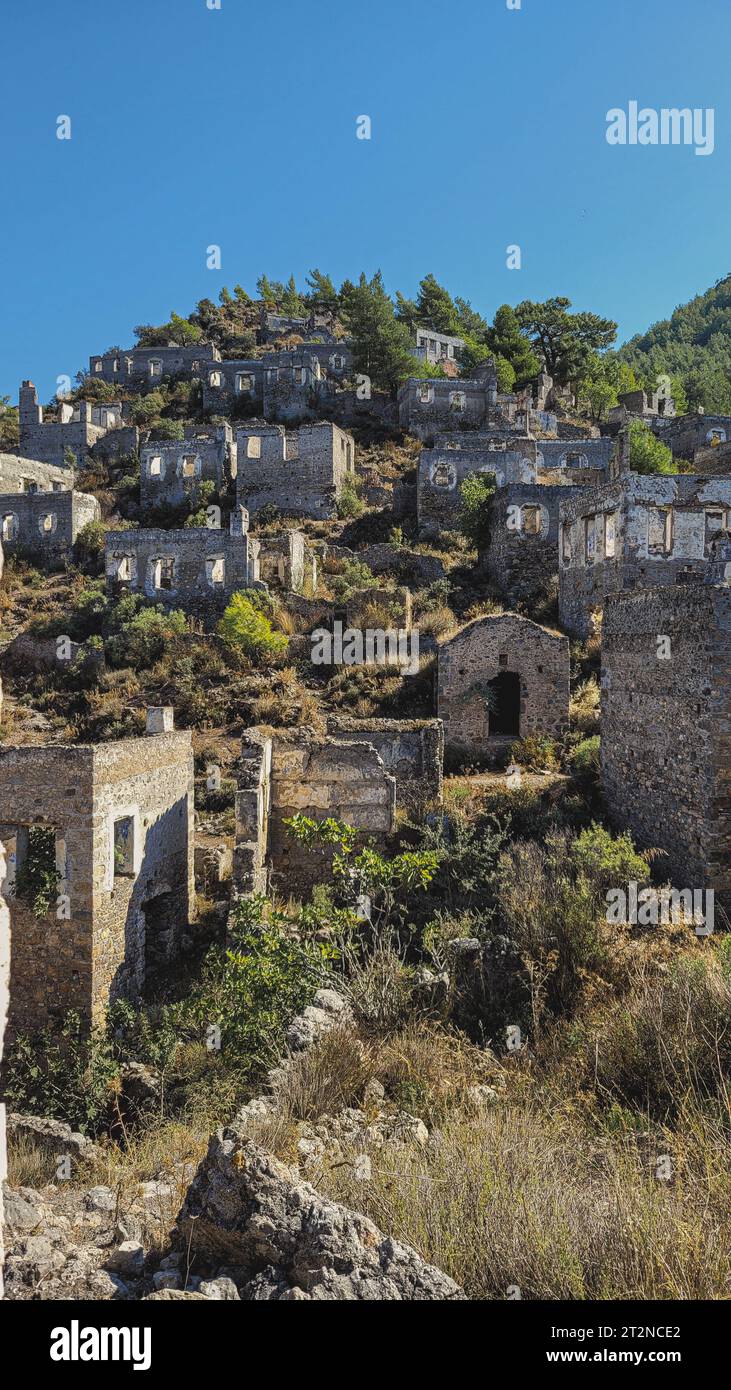 Kayaköy ville abandonnée en Turquie Banque D'Images