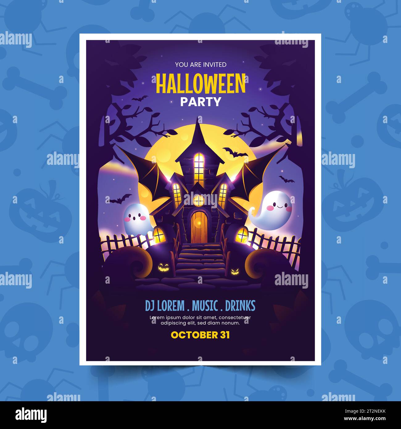 modèle d'invitation gradient illustration vectorielle de conception de saison halloween Illustration de Vecteur