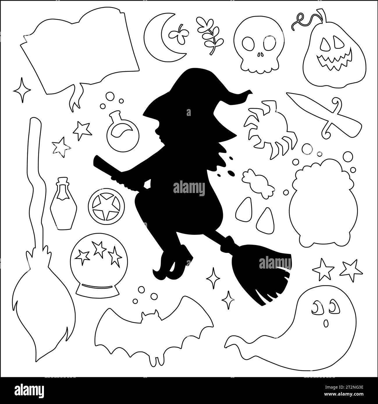 silhouettes dessinées à la main illustration vectorielle de conception de saison halloween Illustration de Vecteur