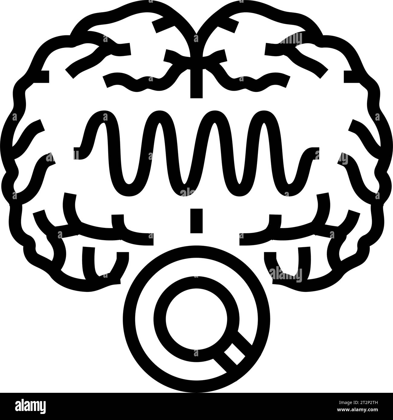 illustration vectorielle de l'icône de la ligne d'étude des ondes cérébrales Illustration de Vecteur