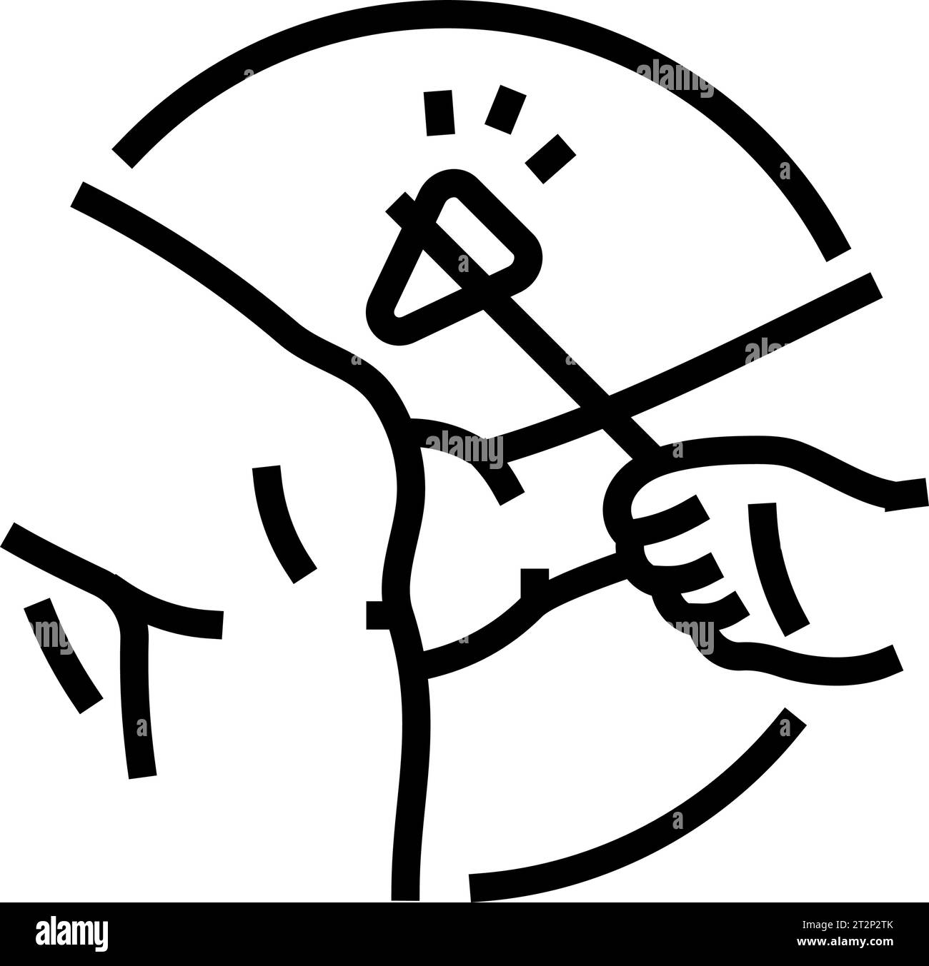 illustration vectorielle de ligne d'icône de neurologue de test réflexe Illustration de Vecteur