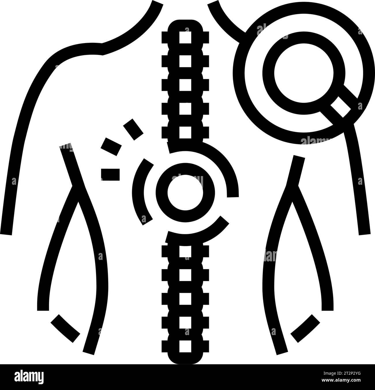 illustration vectorielle d'icône de ligne d'analyse de la moelle épinière Illustration de Vecteur