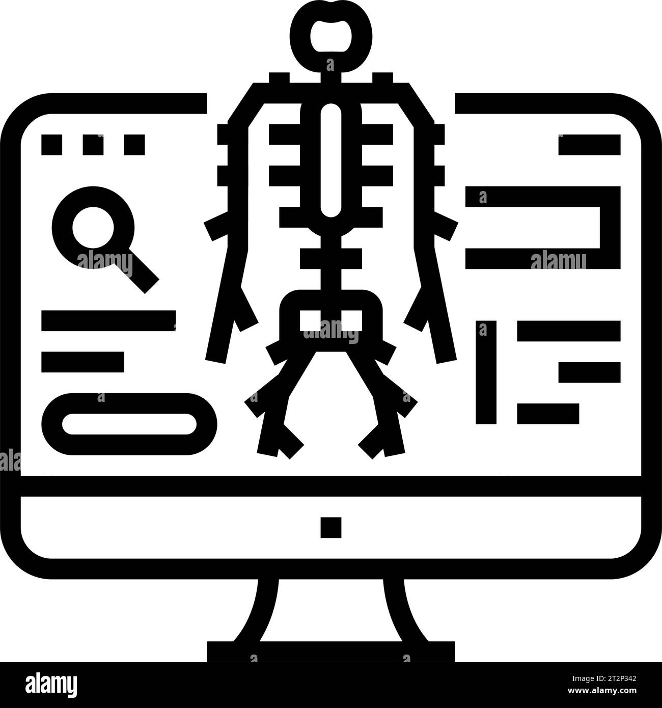 illustration vectorielle d'icône de ligne de neurologue d'étude du système nerveux Illustration de Vecteur