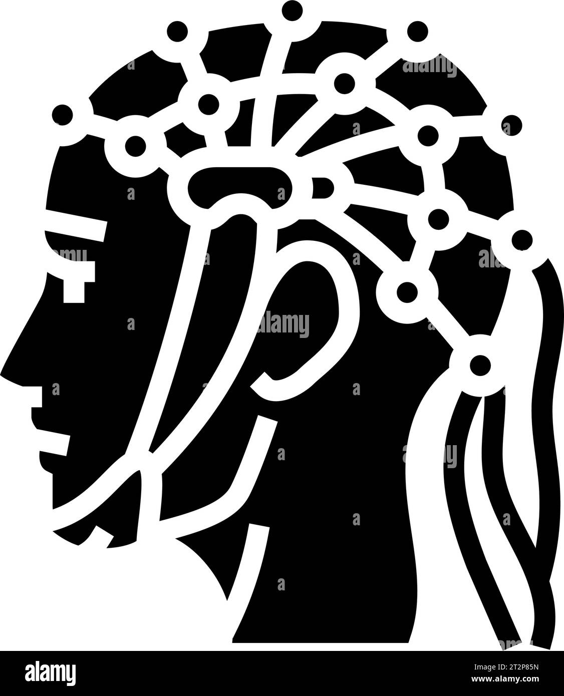 illustration vectorielle d'icône de glyphe de neurologue de procédure eeg Illustration de Vecteur