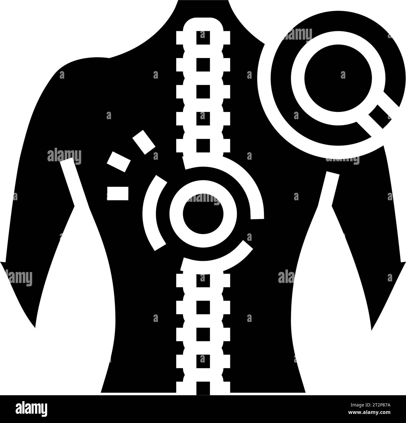 illustration vectorielle d'icône de glyphe d'analyse de la moelle épinière Illustration de Vecteur
